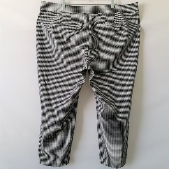 Lane Bryant The Allie Womens Gray Stretch Gingham Print Dress Pants Size 28R - Picture 4 of 6